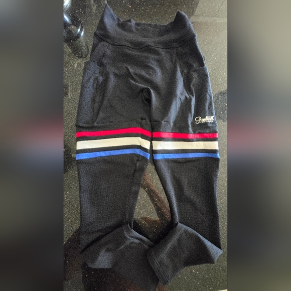 Bombshell Sportswear Kids Black Leggings with Colorful Stripes - Picture 6 of 9